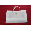 Reusable Biodegradable Plastic Bags , Pvc Frost Logo Customized White Shopping Bag